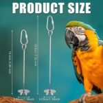 2pcs Bird Cage Food Holder, Stainless Steel Parrot Fruit Skewer with Hook Bird Fruit Feeder Bird Supplies Foraging Toys for Macaw Parakeet Parrot Budgie - Image 3