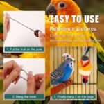 2pcs Bird Cage Food Holder, Stainless Steel Parrot Fruit Skewer with Hook Bird Fruit Feeder Bird Supplies Foraging Toys for Macaw Parakeet Parrot Budgie - Image 4