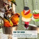 2pcs Bird Cage Food Holder, Stainless Steel Parrot Fruit Skewer with Hook Bird Fruit Feeder Bird Supplies Foraging Toys for Macaw Parakeet Parrot Budgie - Image 5