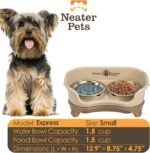Neater Feeder - Express Model - Mess-Proof Dog Bowls (Small, Cappuccino) – Made in USA – Elevated, No Spill, Non-Tip, Non-Slip, Raised Stainless Steel Food & Water Pet Bowls - Image 3