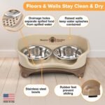 Neater Feeder - Express Model - Mess-Proof Dog Bowls (Small, Cappuccino) – Made in USA – Elevated, No Spill, Non-Tip, Non-Slip, Raised Stainless Steel Food & Water Pet Bowls - Image 6