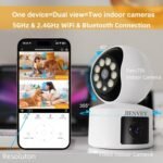 Dual Lens Bluetooth Indoor Camera,5GHz & 2.4GHz WiFi Security Camera,5MP Baby Camera Pet Camera Indoor,Two-Way Talk,355° Pan/Tilt,Plug in - Image 3