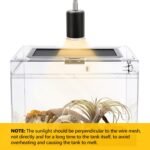 Reptile PC Terrarium, Anti Breakage 12x7x9 inch Amphibians Tank Starter Kits, Top Sliding Door Screen Ventilation Mini Habitat Cages, Hygrometer Thermometer, Hide Cave, Vines, Tweezer, Sprayer - Image 7