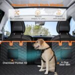 MIXJOY Back Seat Extender for Dogs, Hard Bottom Dog Car Seat Cover for Back Seat Protector, Waterproof Dog Backseat Cover for Car, Foldable Dog Hammock for Car Travel Accessories, Black - Image 6
