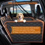 MIXJOY Back Seat Extender for Dogs, Hard Bottom Dog Car Seat Cover for Back Seat Protector, Waterproof Dog Backseat Cover for Car, Foldable Dog Hammock for Car Travel Accessories, Black - Image 8