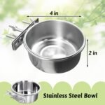 Tfwadmx 2 Pcs Bird Feeding Dish Cups,Parrot Food Bowl Clamp Holder Coop Cup Bird Cage Water Bowl for Parakeet African Greys Conure Cockatiels Lovebird Budgie Chinchilla - Image 3