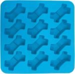 Messy Mutts Silicone Bake & Freeze Treat Making Mold | 2 Pack | 12 Bone Shaped 1 oz Molds | 9" x 9" Tray | Dishwasher, Freezer, Oven Safe | Blue/Green - Image 3