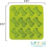 Messy Mutts Silicone Bake & Freeze Treat Making Mold | 2 Pack | 12 Bone Shaped 1 oz Molds | 9" x 9" Tray | Dishwasher, Freezer, Oven Safe | Blue/Green - Image 4