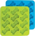 Messy Mutts Silicone Bake & Freeze Treat Making Mold | 2 Pack | 12 Bone Shaped 1 oz Molds | 9" x 9" Tray | Dishwasher, Freezer, Oven Safe | Blue/Green - Image 5