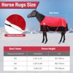 Surcingle Turnout Blankets for Horse,1680D Winter Waterproof Horse Trunout Blanket, 400g / 14oz Warm Cotton Filling Liner, Medium Weight Waterproof Horse Blanket (US 72 in(EU 135 cm)) - Image 6