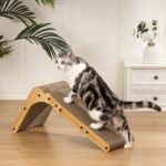 Poils bebe L Shape Cat Scratcher, 26.8 Inch Cat Scratchers for Indoor Cats, Protecting Furniture Cat Scratch Pad, Cardboard Cat Scratching with Ball Toy, Catnip, Large - Image 5