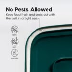 Remington WeatherPro Airtight Dog Food Storage Container, Up to 22 lbs, Attachable Wheels, For Dog Cat Bird and Other Pet Food Storage Bin, Keep Fresh, Translucent Body, Green - Image 5