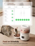 Automatic Pet Feeder, FEELNEEDY 3L WiFi Food Dispenser for Cats and Dogs with 304 Stainless Steel Feeding Bowl, Up to 36 Portions 10 Meals Per Day, App Control/2.4G WiFi Spport - Image 3
