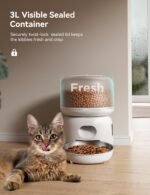 Automatic Pet Feeder, FEELNEEDY 3L WiFi Food Dispenser for Cats and Dogs with 304 Stainless Steel Feeding Bowl, Up to 36 Portions 10 Meals Per Day, App Control/2.4G WiFi Spport - Image 6