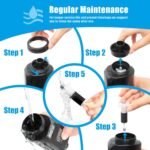 AQQA Aquarium Gravel Cleaner, 6-in-1 Electric Fish Tanks Gravel Vacuum Cleaner Set for Remove Dirt, Change Water, Wash Sand, Water Shower, Water Circulation (20W, 320GPH) - Image 5