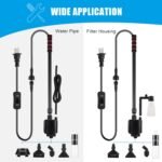 AQQA Aquarium Gravel Cleaner, 6-in-1 Electric Fish Tanks Gravel Vacuum Cleaner Set for Remove Dirt, Change Water, Wash Sand, Water Shower, Water Circulation (20W, 320GPH) - Image 6