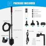 AQQA Aquarium Gravel Cleaner, 6-in-1 Electric Fish Tanks Gravel Vacuum Cleaner Set for Remove Dirt, Change Water, Wash Sand, Water Shower, Water Circulation (20W, 320GPH) - Image 8