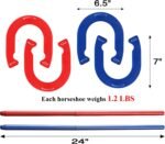 Horseshoes Outside Game, Horseshoes Outdoor Games Set Heavy Duty Steel 4 Horse Shoes & 2 Stakes, Horse Shoes Outdoor Games for Adults and Family - Ideal for Backyard, Lawn, Beach - Image 4