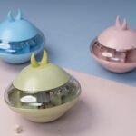 Interactive Treat Dispensing Dog Toys, UFO Shaped Dog Interactive Toys for Boredom, Rotating Food Puzzle for Dogs and Puppies, Dog Enrichment Toys and Treat Dispenser for Pets (Blue) - Image 5