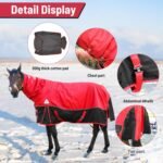 Horse Care Blanket Winter 1800D Premium Turnout Horse Blanket,Medium Weight Waterproof Blanket with Turnout Neck Cover Detachable (US78 in(EU 145 cm)) - Image 5