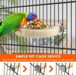 KATUMO Conure Perch Bird Wood Perch Stand Toy Parrot Cage Toy Bird Food Cup for Parakeet Lovebird Finch Conure Budgie Small Birds - Image 6
