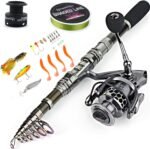 Sougayilang Fishing Rod Combos with Telescopic Fishing Pole Spinning Reels Fishing Carrier Bag for Travel Saltwater Freshwater Fishing - Image 3