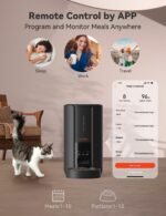 WOPET Automatic Cat Feeders,5L WiFi Pet Feeder with APP,Schedule Feeding Pet Dry Food Dispenser for Cats,10s Voice Recording,Up to 10 Meals per Day,Black - Image 4