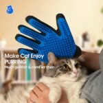 Upgrade Efficient Pet Hair Remover Gloves - Gentle Shedding Brushes for Dogs, Cats & Horses with Long and Short Hair - 1 Pair (Blue) - Image 4