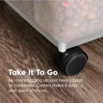 IRIS USA WeatherPro Airtight Dog Food Storage Container, Up to 25 lbs, Removable Wheels, for Dog Cat Bird and Other Pet Food Storage Bin, Keep Fresh, Translucent Body, Clear/Black - Image 10
