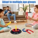 Outdoor Indoor Rubber Horseshoes Set Includes 4 Horseshoes,2 Pegs,2 Rubber Mats,2 Red Plastic dowels,Beach Games Perfect for Tailgating,Camping,Backyard,Fun for Kids Adults - Image 6