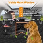Kytely Dog Car Seat Cover for Back Seat,Waterproof Hammock with Mesh Window, Anti-Scratch Nonslip Car Seat Protector for Dogs, 600D Heavy Duty Dog Seat Cover for Cars Trucks and Suvs - Image 3
