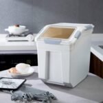 HANAMYA 25 Liter / 40 lbs Rice Storage Container with Measuring Cup, BPA free, For Rice | Grain | Pet Food | Flour, 2 count, White - Image 3