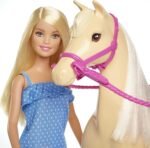 Barbie Doll & Toy Horse Set, Blonde Fashion Doll in Riding Outfit & Light Brown Horse with Saddle, Bridle & Reins - Image 4