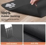 Pet Feeding Mat-Absorbent Pet Placemat for Food and Water Bowl, with Waterproof Rubber Backing, Quick Dry Water Dispenser Mat for Dog and Cat (12"x20", Striped Dark Gray) - Image 6