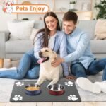 Pet Feeding Mat-Absorbent Pet Placemat for Food and Water Bowl, with Waterproof Rubber Backing, Quick Dry Water Dispenser Mat for Dog and Cat (12"x20", Striped Dark Gray) - Image 10