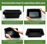 3Pcs Rubber Feed Pan, 10 Quart Horse Feed Bucket Large Feed Bucket, Resistant Dog Bowl Rubbe Horse Trough Feeder for Dogs Cat Pig Goat Chicken Farm Small Animal, 17x13.8 x 4.7 Inches - Image 5