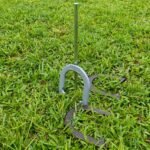 Horseshoes Outside Game Set-Portable Outdoor Horseshoe Set includes 4 Professional Solid Steel Horseshoes with Solid Steel Stakes & Carrying Bag, Perfect for Backyard and Beach - Image 7