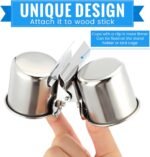 Tioncy 2 PCS Bird Parrot Feeding Double Cups Dishes Hanging Stainless Steel Food Water Bowls with Clip Pet Animal Food Water Bowls Holder for Cage Coop Perches Play Stand Accessories - Image 4