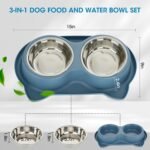 Dog Bowls Double Dog Water and Food Bowls Stainless Steel Bowls Non Slip Anti Skid Pet Puppys and Kitties Dishes for Small Medium - Image 3