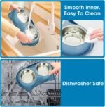 Dog Bowls Double Dog Water and Food Bowls Stainless Steel Bowls Non Slip Anti Skid Pet Puppys and Kitties Dishes for Small Medium - Image 5