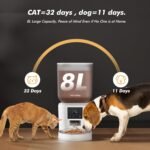 Automatic Dog Feeder - 8L/34 Cups Large Capacity Automatic Cat Food Dispenser with LCD Screen, Large Food Tray, Battery Operated, Timed Cat Feeder, Up to 50 Portions 6 Meals Per Day, Keeps Fresh - Image 3
