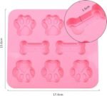 BargainRollBack Home Small Public Silicone Mold Pet Paw Print with Bone Treat Dog Candy Chocolate Soap (Ships from USA), RED - Image 3