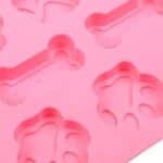 BargainRollBack Home Small Public Silicone Mold Pet Paw Print with Bone Treat Dog Candy Chocolate Soap (Ships from USA), RED - Image 5