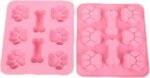BargainRollBack Home Small Public Silicone Mold Pet Paw Print with Bone Treat Dog Candy Chocolate Soap (Ships from USA), RED - Image 7