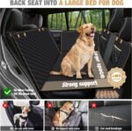 Lekereise Dog Car Seat Cover for Back Seat,Hard Bottom Dog Hammock for Car,Camping Air Mattress, Hammock Travel Bed for Car SUV Truck (Black) - Image 3