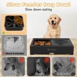 Elevated Slow Feeder Dog Bowls, Adjustable Raised Dog Bowl with No Spill Dog Water Bowl, Non-Slip Dog Food Bowl Stand for Large Medium Small Dogs, 4 Heights 3.7", 8.5", 10.1", 11.7" Black - Image 5