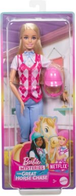 Barbie “Malibu” Doll & Accessories from Mysteries: The Great Horse Chase, Includes Fashion Doll, Removable Riding Outfit & Helmet - Image 7