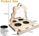 Tfwadmx Bird Parrot Wooden Feeding Cups Small Bird Feeding Dish Cups Stainless Steel Birds Bowls Food Water Bowls with Bird Food Holder for Cockatiel Parakeet Macaw Finches Lovebirds - Image 3