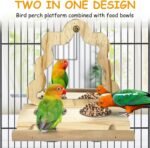 Tfwadmx Bird Parrot Wooden Feeding Cups Small Bird Feeding Dish Cups Stainless Steel Birds Bowls Food Water Bowls with Bird Food Holder for Cockatiel Parakeet Macaw Finches Lovebirds - Image 6