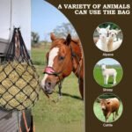 2PCS Hay Net for Horses,Slow Feed Hay Bag for Horses Goat Sheep,Hanging Hay Feeder Bag for Horses Stable Stall Paddock Rest Toy - Image 4